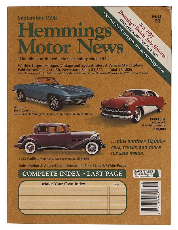 Hemmings Motor News 9/1998 - Lehdet - 10105370394 - 0