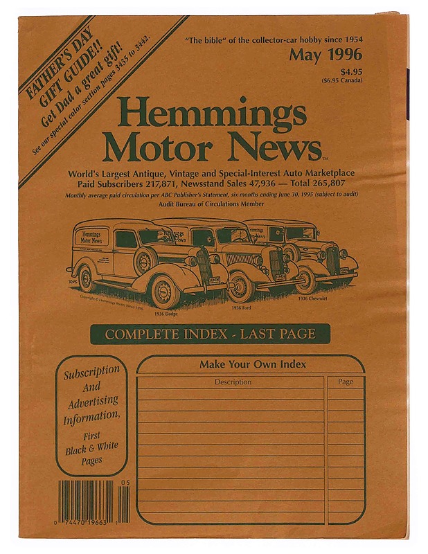 Hemmings Motor News 5/1996 - Lehdet - 10105370401 - 0