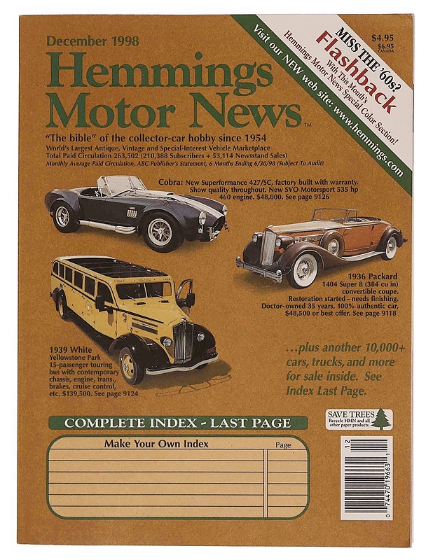 Hemmings Motor News 12/1998 - Lehdet - 10105370404 - 0