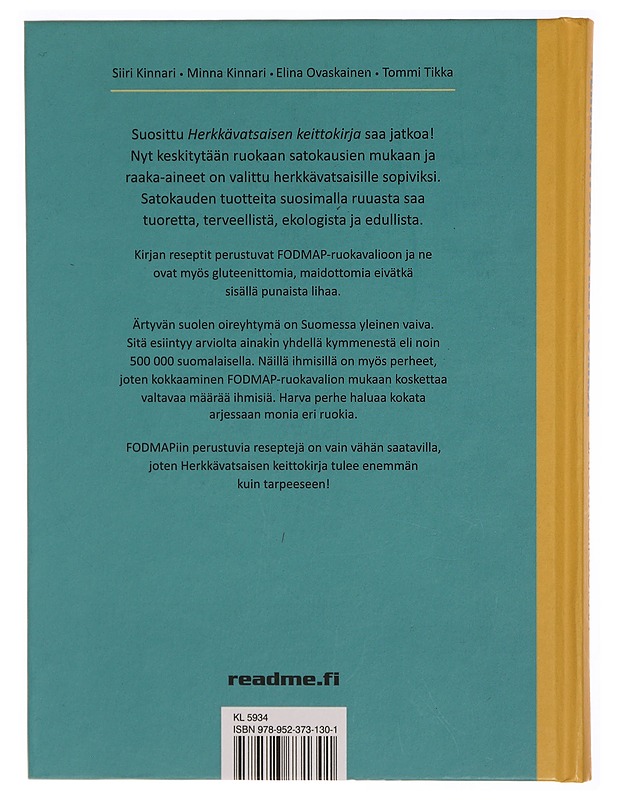 Herkkävatsaisen keittokirja : satokausiruokaa - Kinnari, Siiri - Ruokakirjat - 10105370432 - 1