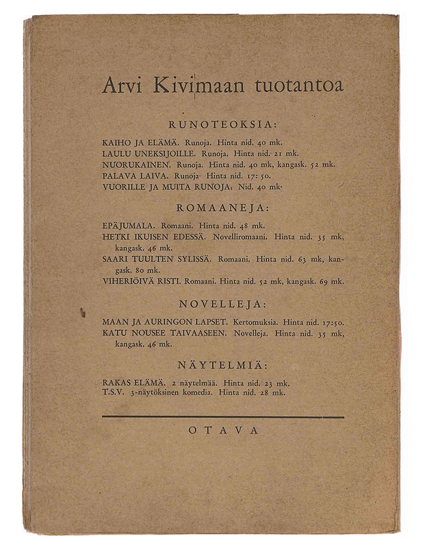 Lumikevät - Kivimaa Arvi - Romaanit ja novellit - 10105370643 - 1