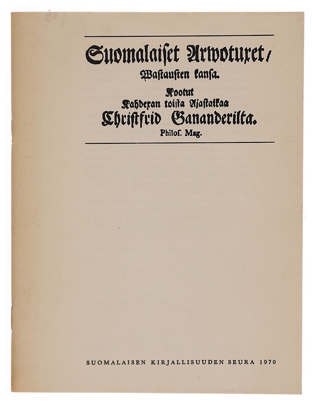 Suomalaiset arwotuxet - Romaanit ja novellit - 10105371362 - 0