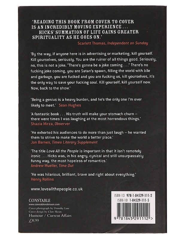 Love all the people: letters, lyrics, routines - Bill Hicks - Musiikki- ja elokuvakirjat - 10105371993 - 1