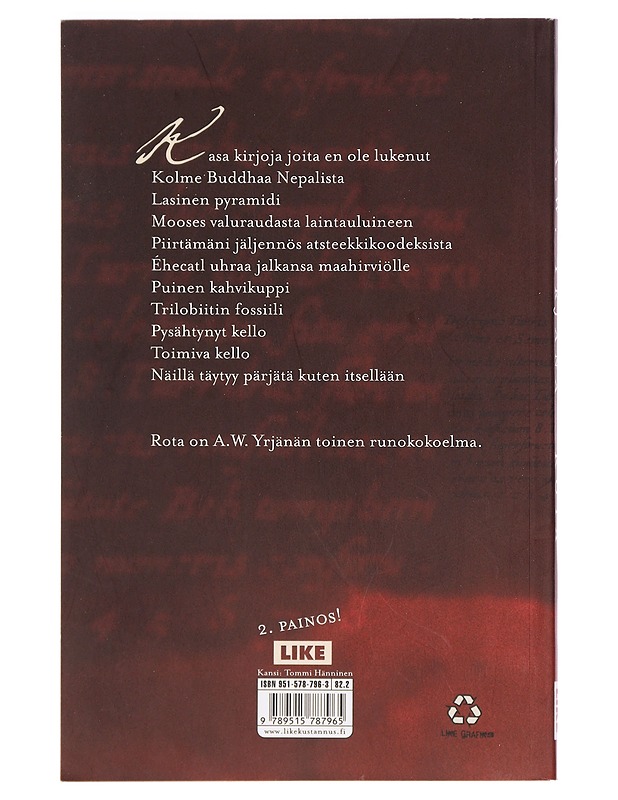 Rota - A. W. Yrjänä - Runot ja näytelmät - 10105373037 - 1