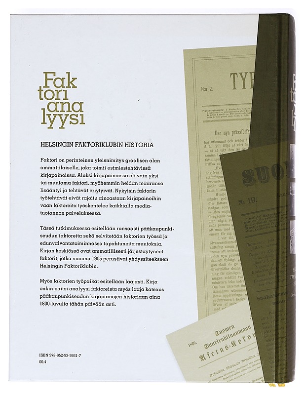Faktorianalyysi, Helsingin faktoriklubin historia - Markku Kuusela - Tietokirjat ja oppaat - 10105373048 - 1