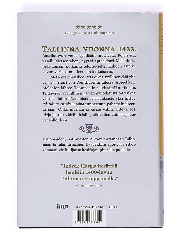 Apteekkari Melchior ja Pilatuksen evankeliumi - Hargla, Indrek - Jännitys ja dekkarit - 10105373247 - 1