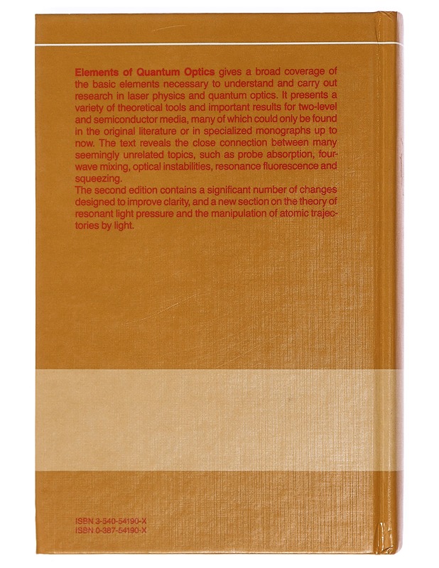 Elements of quantum optics - Pierre Meystre & Murray Sargent - Tietokirjat - 10105373347 - 1