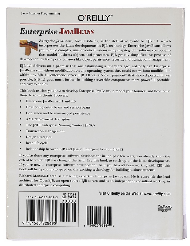 Enterprise JavaBeans - Richard Monson-Haefel - Tietokirjat ja oppaat - 10105373464 - 1