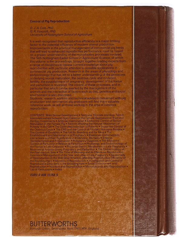 Control of big reproduction - D.J.A. Cole  & G.R. Foxcroft - Taide- ja kulttuurikirjat - 10105373654 - 1
