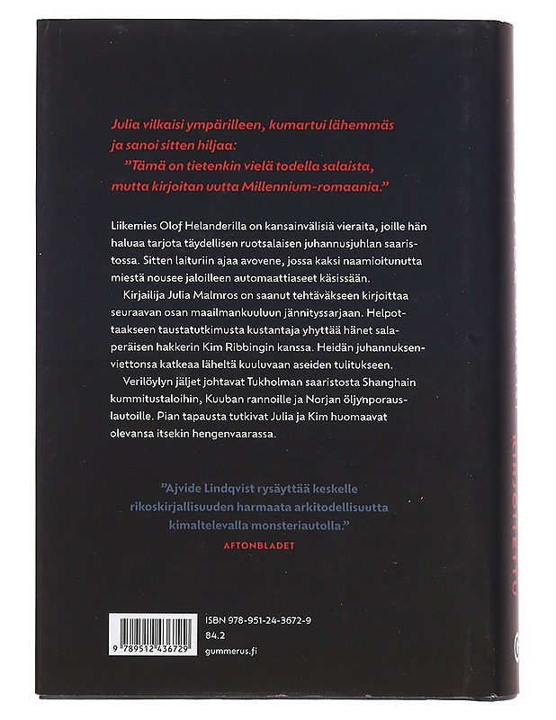 Veteen kirjoitettu - Ajvide Lindqvist, John - Jännitys ja dekkarit - 10105373695 - 1