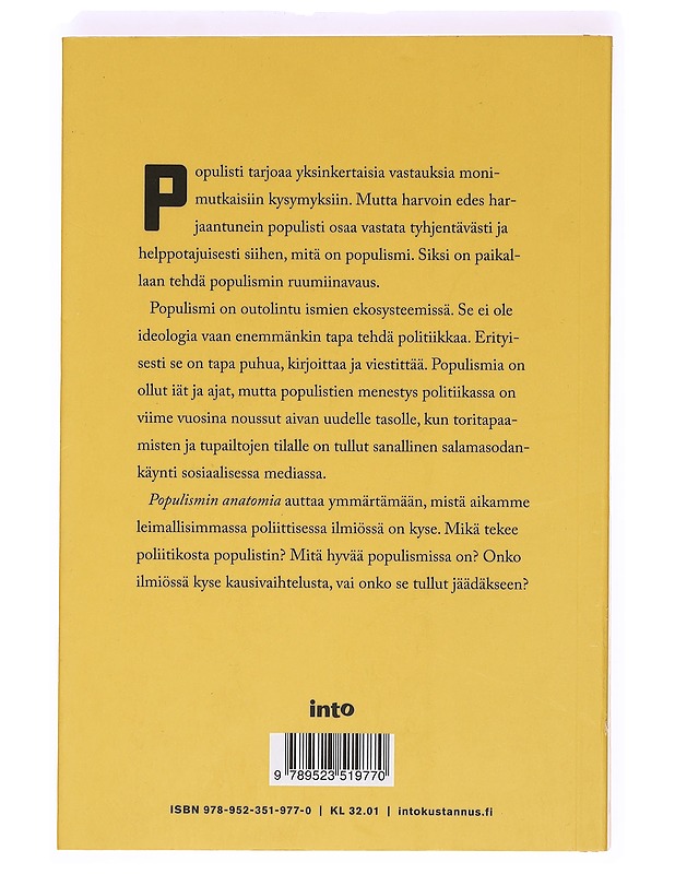 Populismin anatomia - Lahti, Yannick - Historiakirjat - 10105374060 - 1