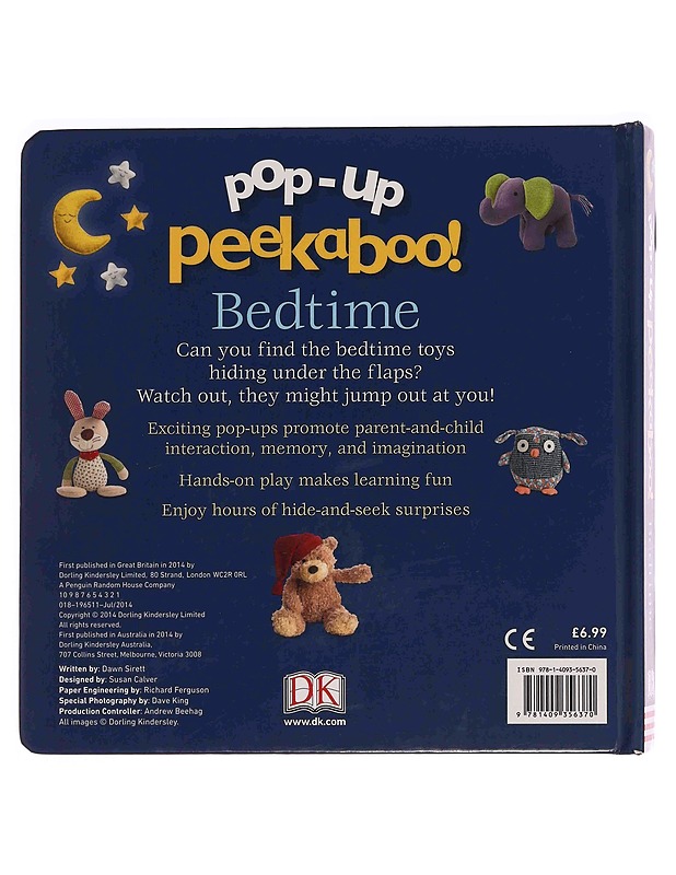 Pop-up peekaboo! Bedtime - Dawn Sirett - Lastenkirjat - 10105374345 - 1