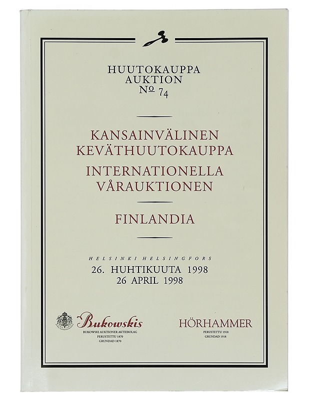 Kansainvälinen Keväthuutokauppa 26.4.1998 - Tietokirjat ja oppaat - 10105374865 - 0