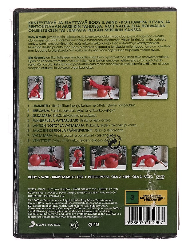 Eija Holmalan kotijumppa 3: Pallo - DVD - DVD-elokuvat - 10105374966 - 1