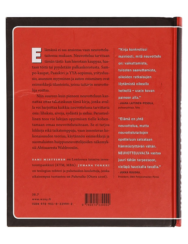Neuvotteluvalta : miten tulen huippuneuvottelijaksi? - Miettinen, Sami - Tietokirjat ja oppaat - 10105375689 - 1