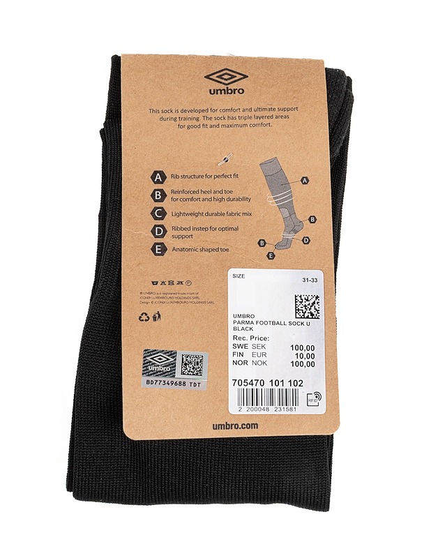 UMBRO jalkapallosukat, 31-33 - Asusteet - 10105376165 - 1