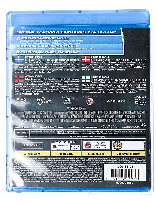 Sherlock Holmes - Blu-Ray - Blu-ray-levyt - 10105376272 - 1