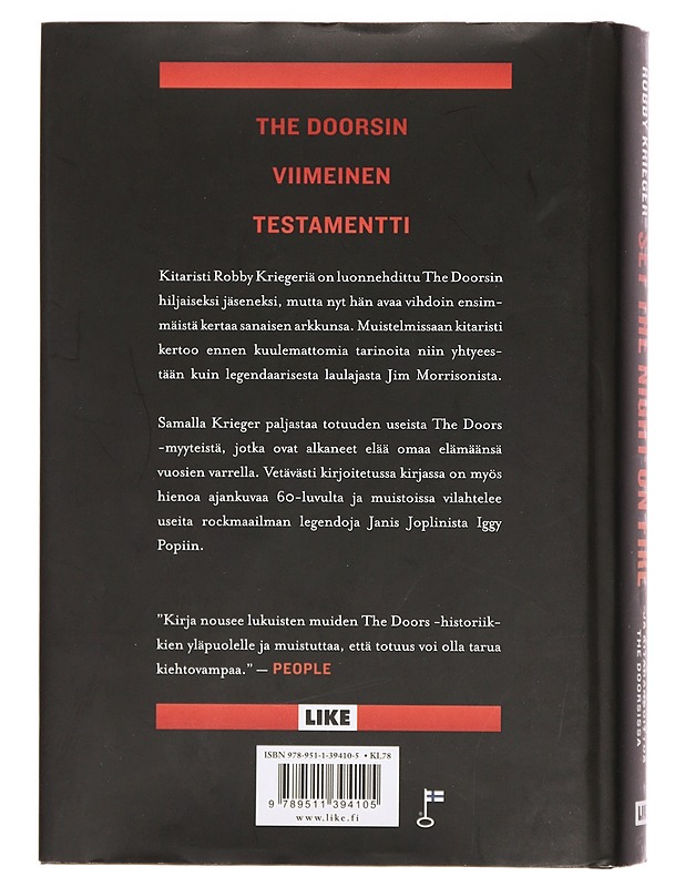 Set the night on fire - Krieger, Robby - Elämäkerrat ja muistelmat - 10105376471 - 1