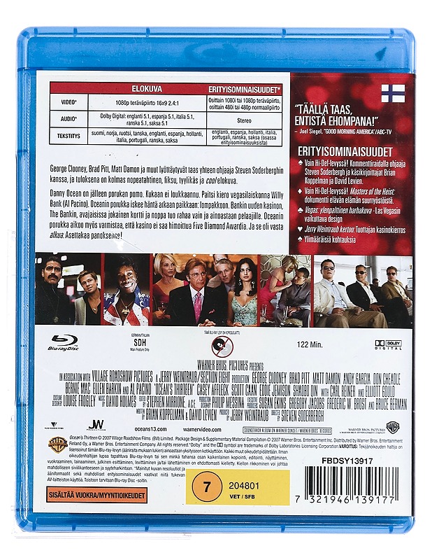 Ocean's Thirteen - Blu-Ray - Blu-ray-levyt - 10105376693 - 1