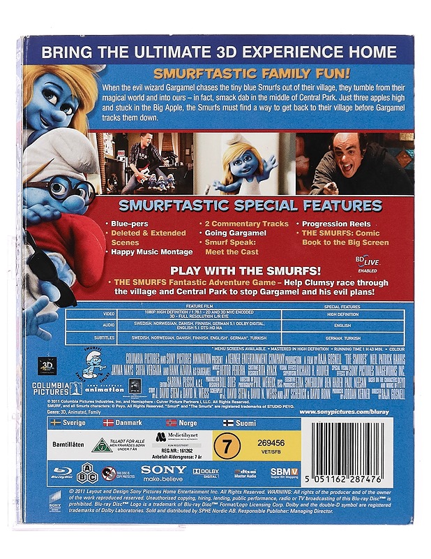 The Smurfs in 3D - Blu-ray - Blu-ray-levyt - 10105376972 - 1