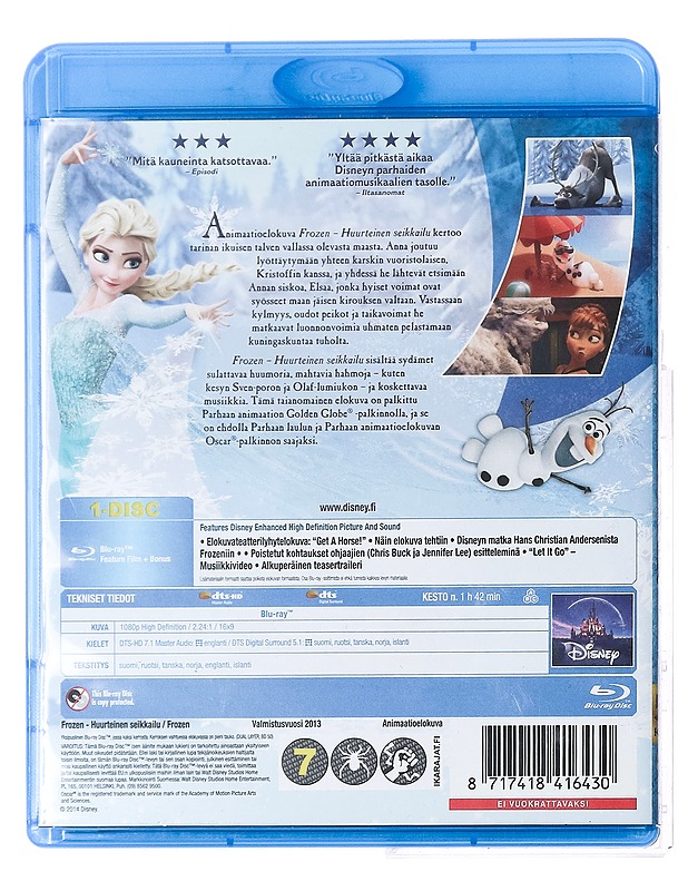 Frozen : Huurteinen seikkailu - Blu-ray - Blu-ray-levyt - 10105377130 - 1
