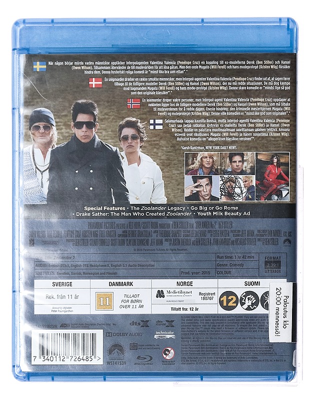 Zoolander 2 - Blu-ray - Blu-ray-levyt - 10105377298 - 1