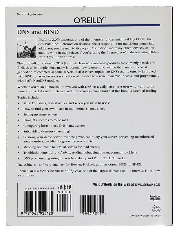 DNS and BIND - Albitz, Paul - Tietokirjat ja oppaat - 10105377571 - 1