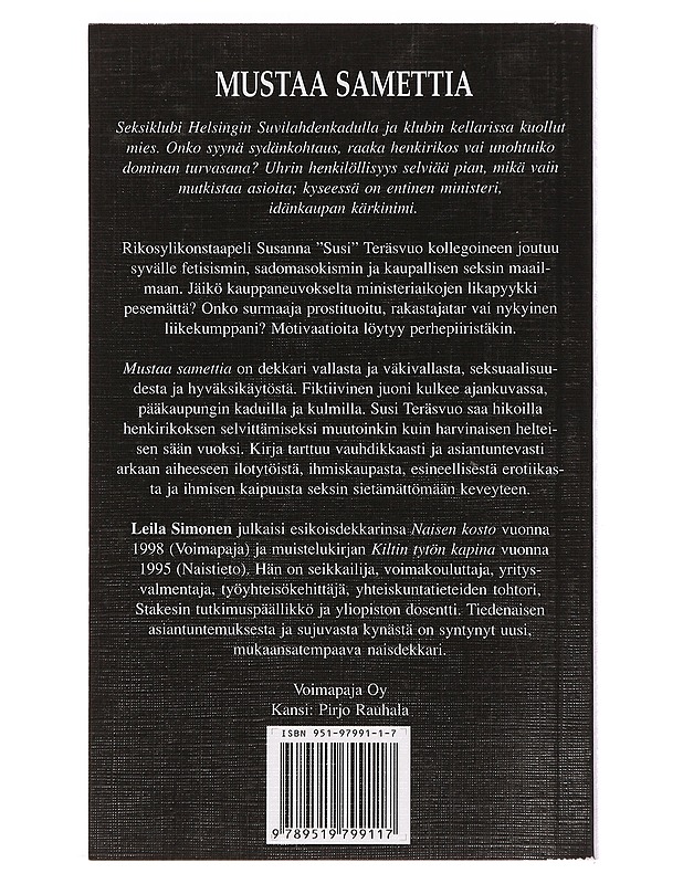 Mustaa samettia - Leila Simonen - Jännitys ja dekkarit - 10105378240 - 1