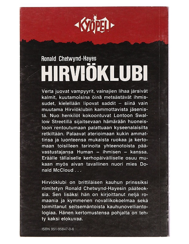 Hirviöklubi - Chetwynd-Hayes, Ronald - Romaanit ja novellit - 10105378652 - 1