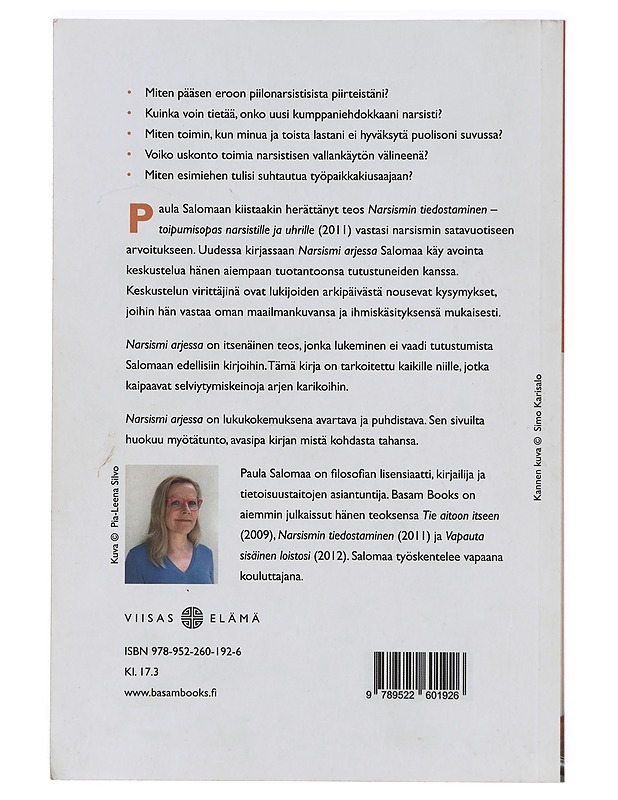 Narsismi arjessa : vastauksia henkilökohtaisiin kysymyksiin - Paula Salomaa - Tietokirjat ja oppaat - 10105378975 - 1