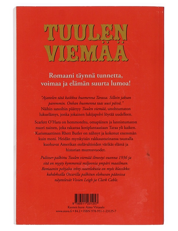 Tuulen viemää - Mitchell, Margaret - Historiakirjat - 10105379024 - 1