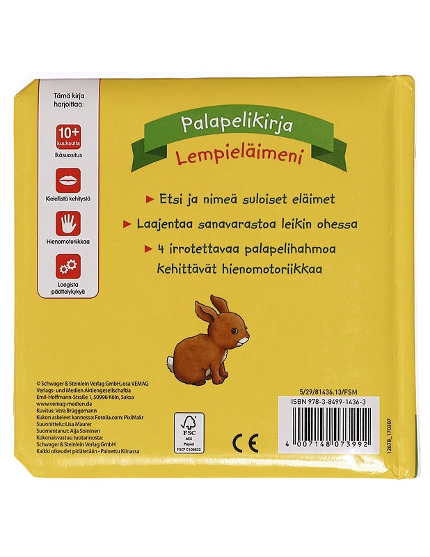 Palapelikirja : Lempieläimeni - Vera Bruggemann - Lasten palapelit - 10105379253 - 1