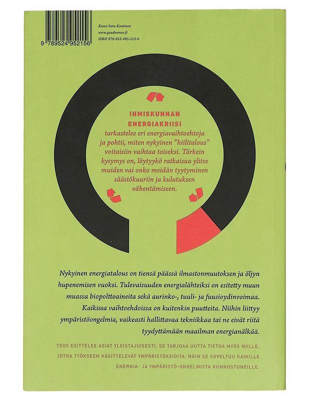 Ihmiskunnan energiakriisi - Jorma Keskitalo - Tietokirjat ja oppaat - 10105379257 - 1