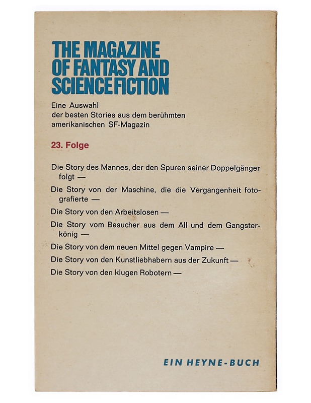 Eine Auswahl der besten SF-Stories aus The Magazine of Fantasy and Science Fiction - Fantasia- ja scifi - 10105379610 - 1