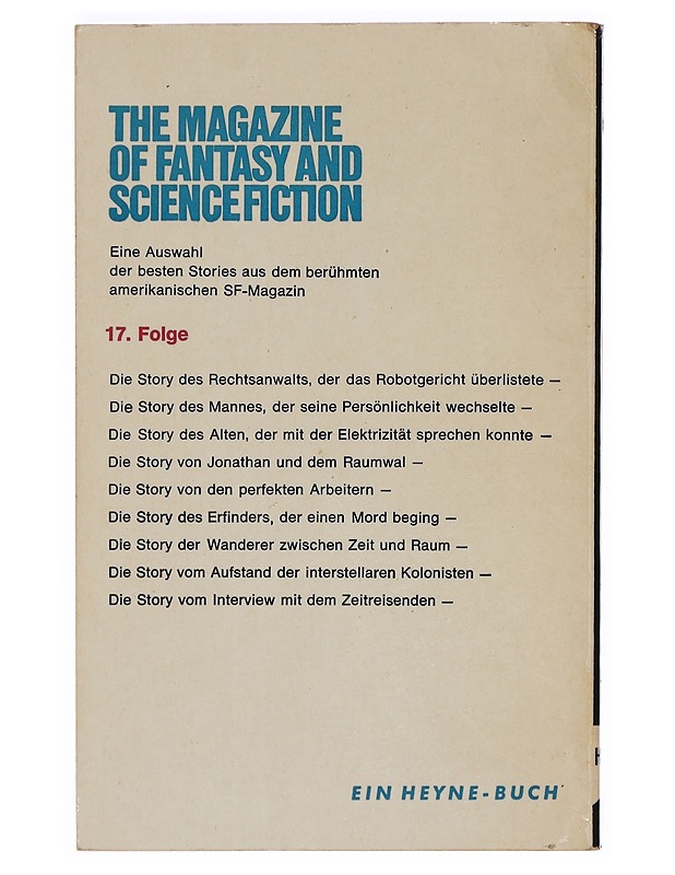 Eine Auswahl der besten SF-Stories aus The Magazine of Fantasy and Science Fiction - Fantasia- ja scifi - 10105379615 - 1