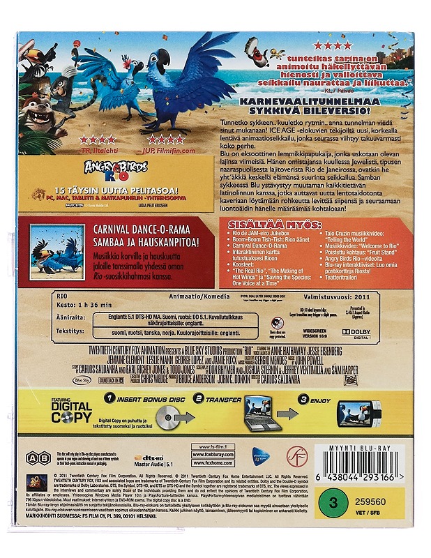 Rio - Blu-ray + DVD - Blu-ray-levyt - 10105379831 - 1
