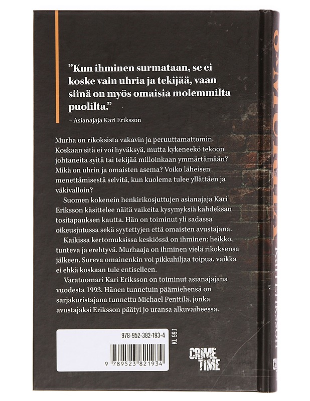 8 x murha: Asianajaja henkirikosjuttujen avustajana - Kari Eriksson - Elämäkerrat ja muistelmat - 10105380066 - 1