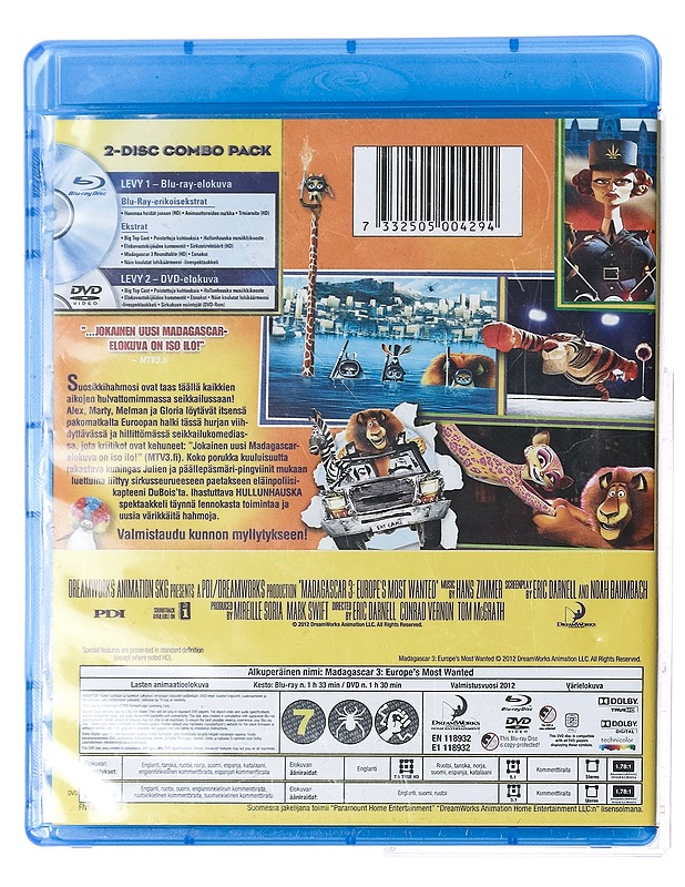 Madagascar 3 - Blu-ray + DVD - Blu-ray-levyt - 10105380161 - 1