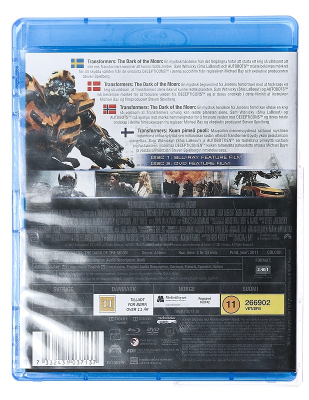 Transformers: Dark of the Moon - Blu-ray + DVD - Blu-ray-levyt - 10105380240 - 1