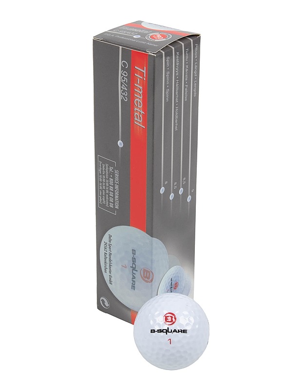 B-SQUARE Ti-metal C 95/432 golfpallo, 4 kpl - Golf - 10105380564 - 0