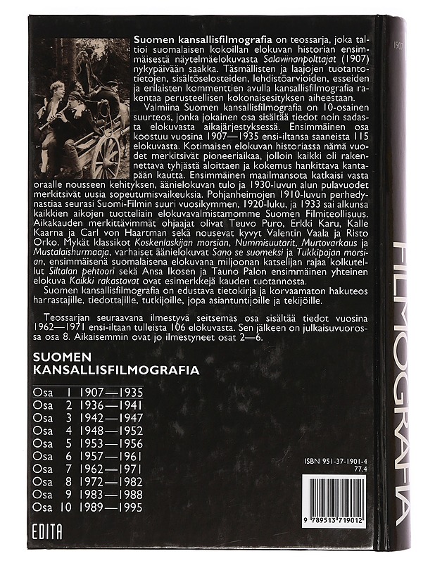 Suomen kansallisfilmografia. 1, 1907-1935 : vuosien 1907-1935 suomalaiset kokoillan elokuvat - Uusitalo, Kari - Historiakirjat - 10105380615 - 1