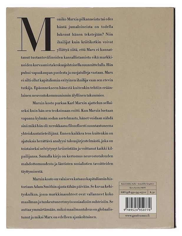 Marxin kosto : kapitalismin uusi nousu ja valtiokeskeisen sosialismin kuolema - Desai, Meghnad - Historiakirjat - 10105380991 - 1