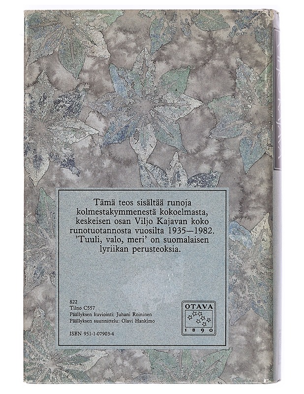 Tuuli, valo, meri : runoja vuosilta 1935-1982 - Viljo Kajava - Romaanit ja novellit - 10105381092 - 1