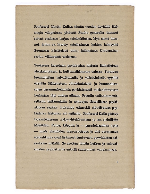 Psykiatrian Historia - Kaila, Martti - Tietokirjat ja oppaat - 10105381418 - 1