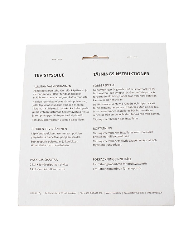R MOKKI OY Allaskaapin pohjakaukalon tiivistyspakkaus - Rakennustarvikkeet - 10105381450 - 1