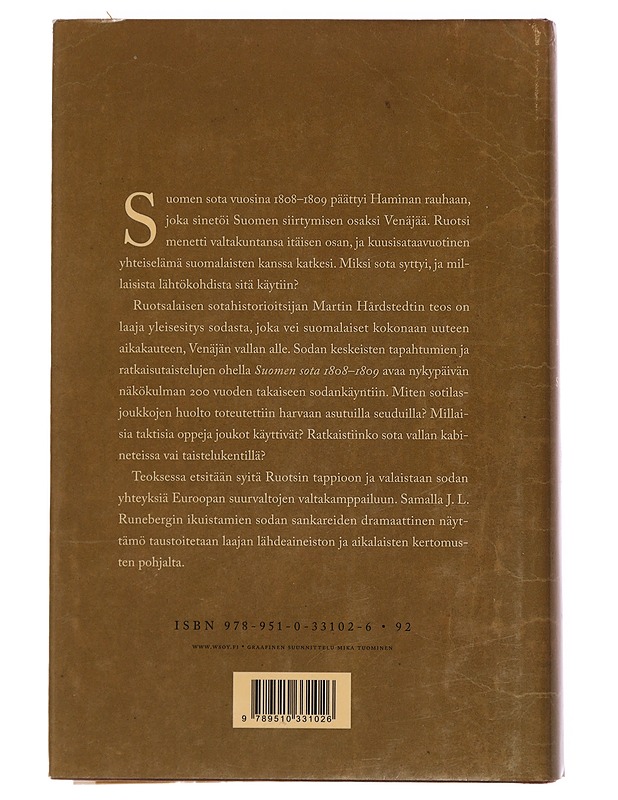 Suomen sota 1808-1809 - Hårdstedt, Martin - Historiakirjat - 10105381578 - 1