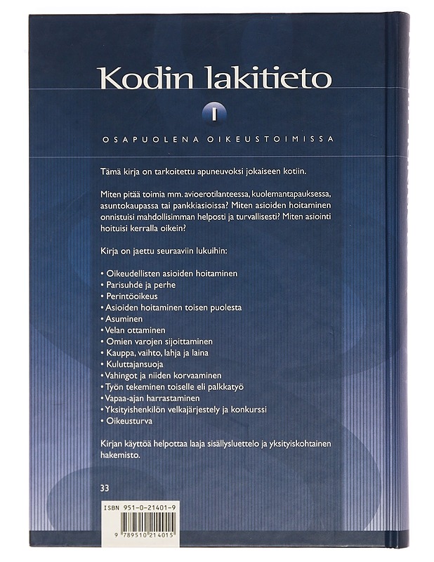 Kodin lakitieto. 1, Osapuolena oikeustoimissa - Aarnio, Sami - Tietokirjat ja oppaat - 10105381828 - 1