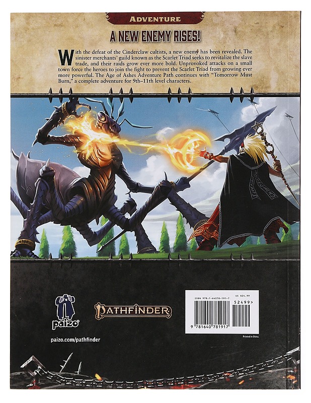 Pathfinder Second Edition: Age of Ashes Adventure Path 3: Tomorrow Must Burn - Lundeen, Ron; Lundeen, Stephanie - Harrastekirjat - 10105382129 - 1