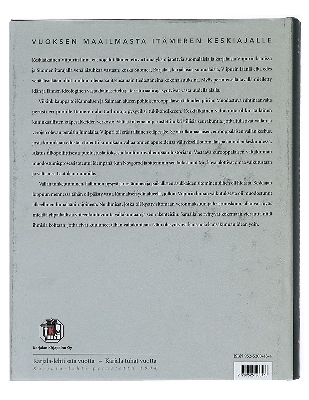 Viipurin läänin historia. 2, Viipurin linnaläänin synty - Korpela, Jukka - Historiakirjat - 10105382320 - 1