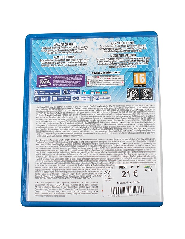 SONY PSVITA Freedom Wars konsolipeli - Konsolit ja konsolipelit - 10105382508 - 1